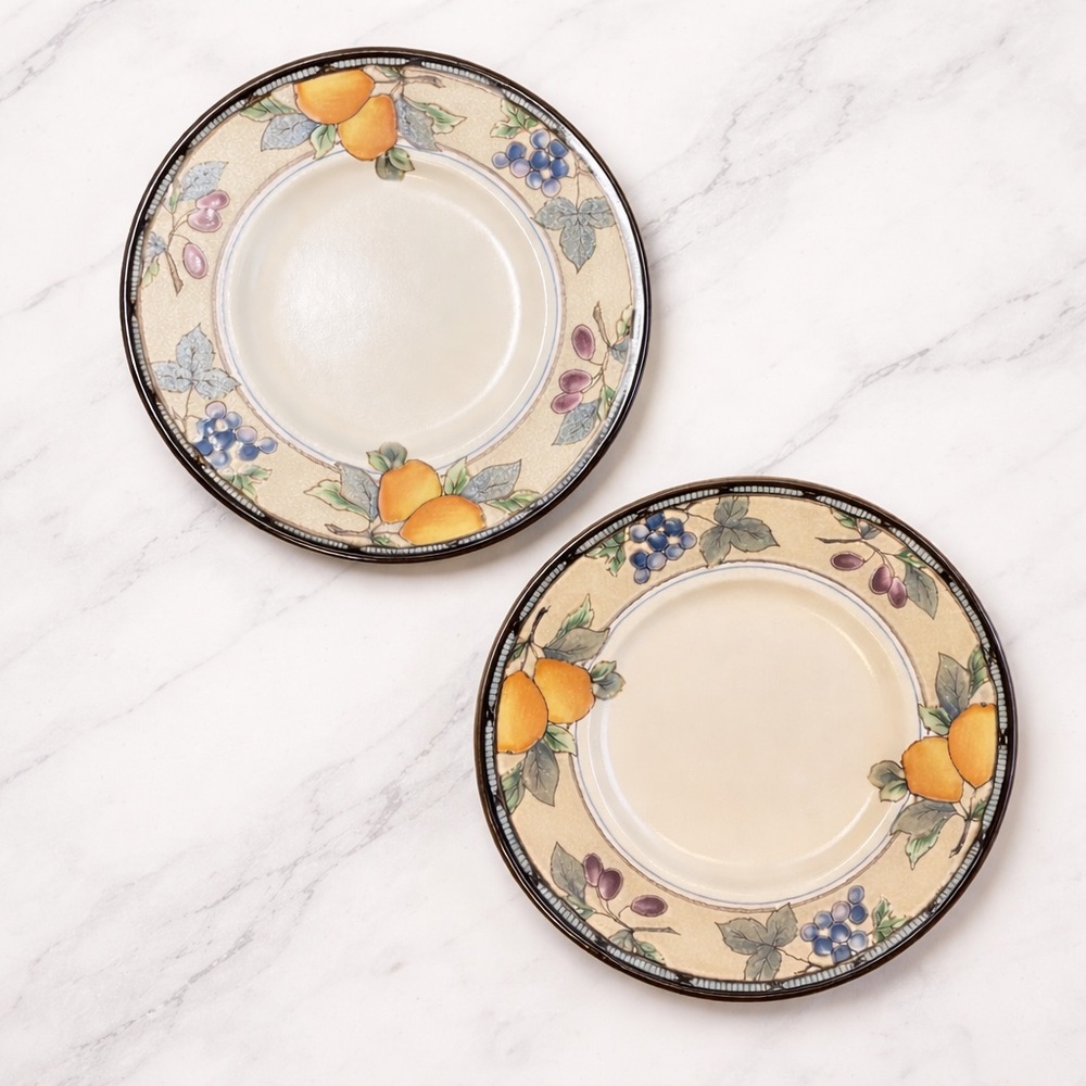 Mikasa Intaglio Garden Harvest Bread & Butter Plates – Set of 2 (6.5”) Cottage
